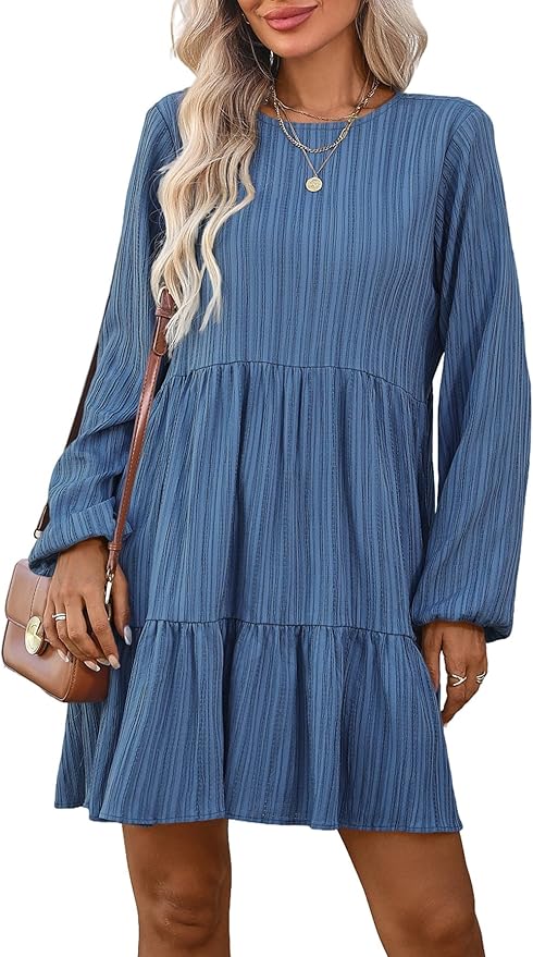 Denim Blue Long Sleeve Dress WD7
