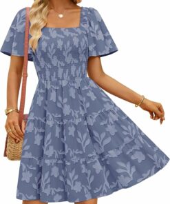 Dusty Blue Casual Mini Dress WD9