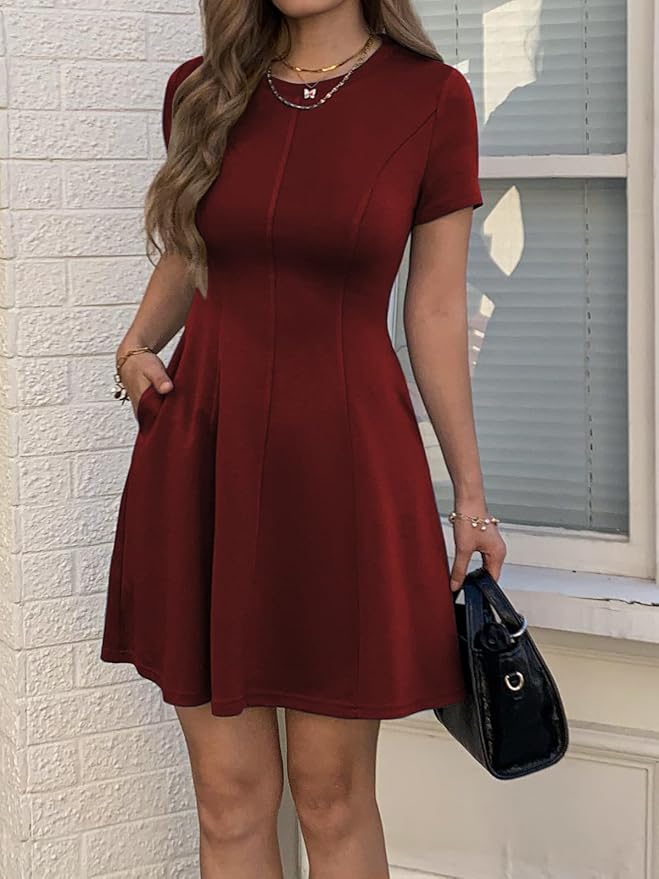 Elegant A Line Ruffle Mini Dress WD40 - Image 2