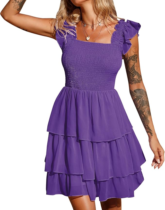 Fashion Sleeveless Ruffle Dress WD19