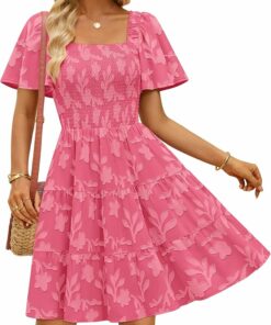 Hot Pink Casual Mini Dress WD8