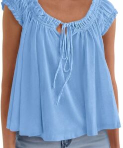 Light Blue Babydoll Summer Top WD50
