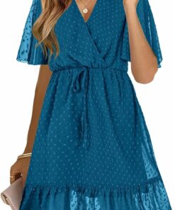 Trendy High Waist Belted Flowy Dress WD31