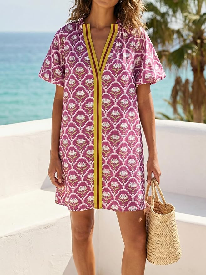 Vintage Boho Loose Beach Dress WD33 - Image 2