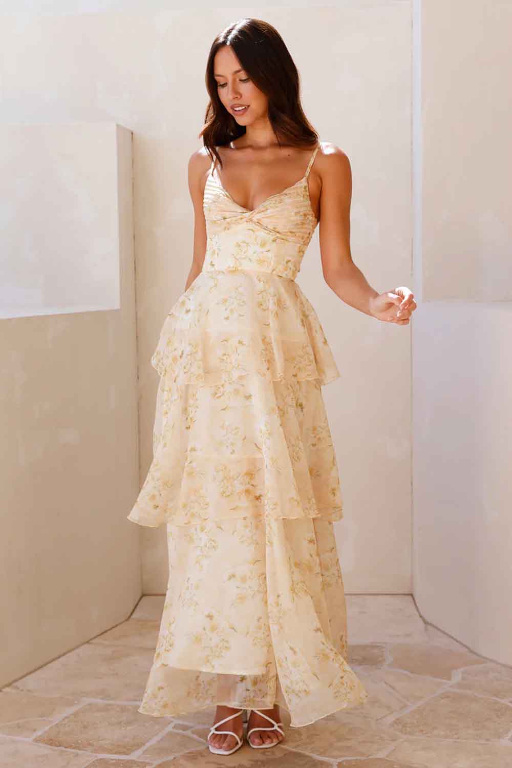 Sun Shining Through Maxi Dress Yellow WD53